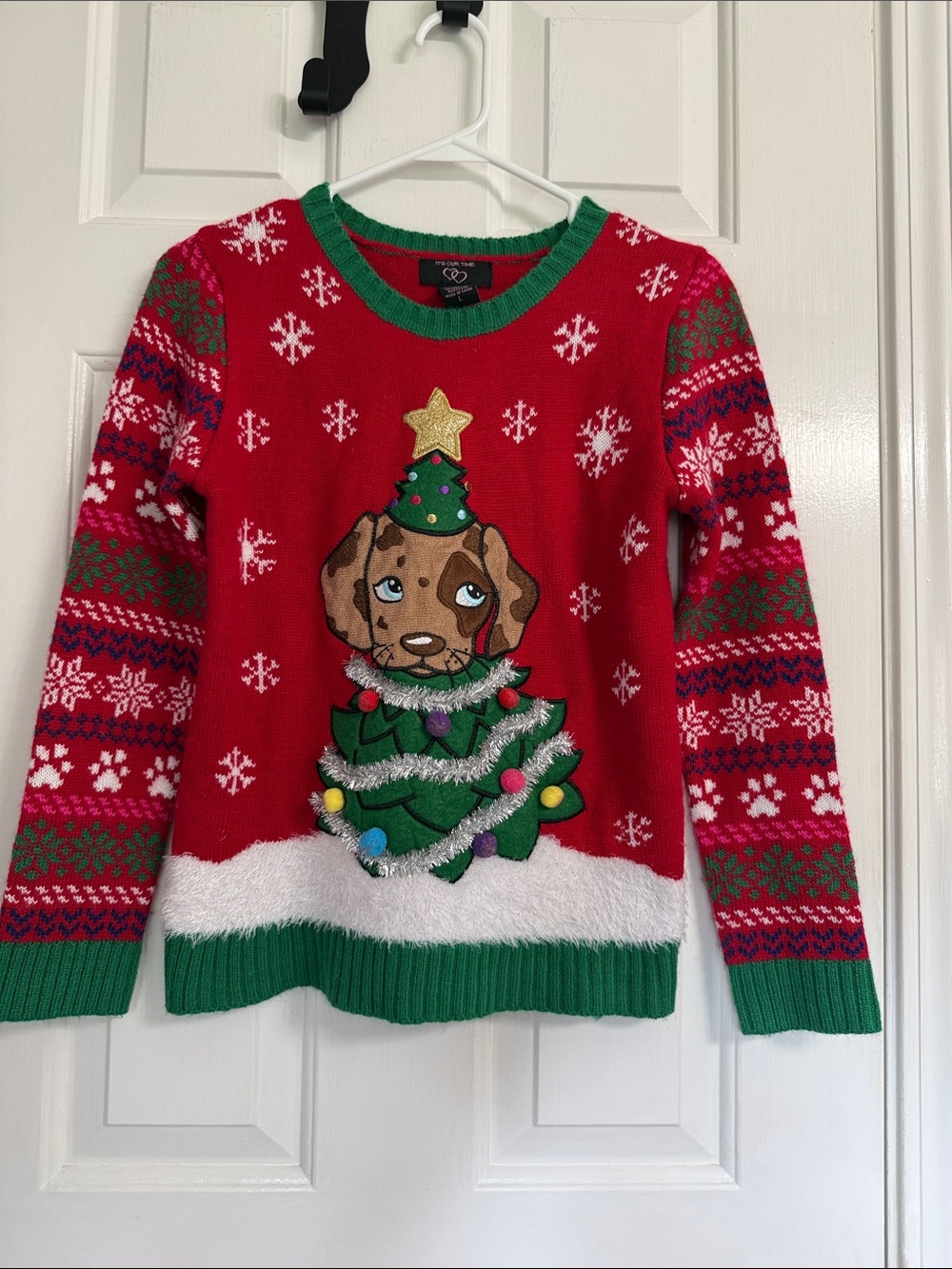 Holiday Puppy Novelty Sweater - Red